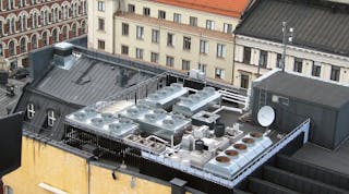The conventional system takes up a lot of area on the rooftop. Courtesy of Kari Pikkakangas.