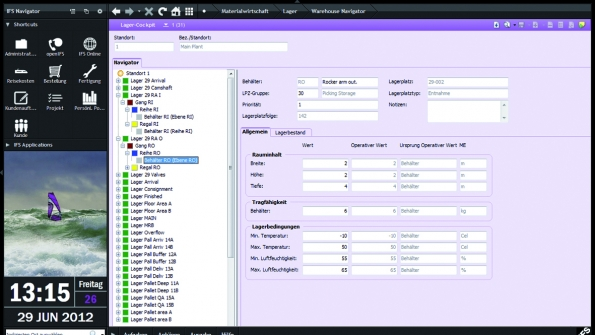 IFS Applications 8 supply chain screen