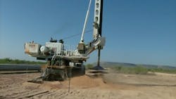 Irby Construction is using the 800 Auger Drill to set new poles on transmission Irby Construction is using the 800 Auger Drill to set new poles on transmission