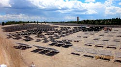 Work is completed on the first megawatt of PV installation and the battery storage system, February 2012.