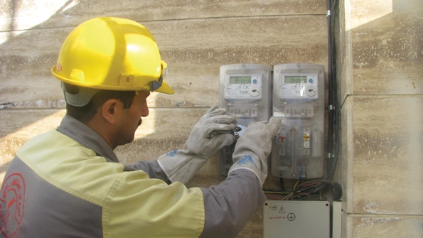 Meter installation on part of the underground 400V network