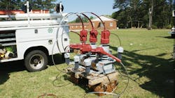 SSEMC crews streamlined the installation of field reclosers with detailed planning and by doing much of the work on the ground where equipment is more accessible and rubber gloves are not required Animal guards jumpers and mounting brackets are all readied for installation SSEMC crews streamlined the installation of field reclosers with detailed planning and by doing much of the work on the ground where equipment is more accessible and rubber gloves are not required Animal guards jumpers and mounting brackets are all readied for installation