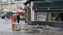 Explosion on the street Explosion on the street