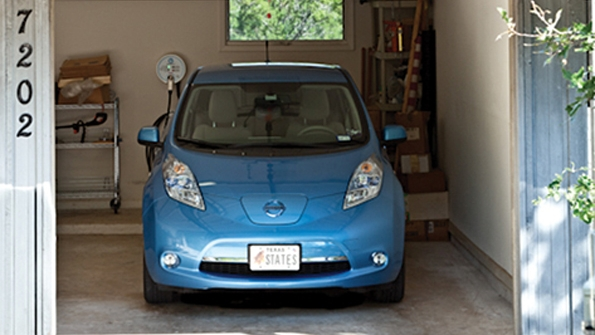 This Austin resident has a plugin electric vehicle in the garage and rooftop solar panel Courtesy of Kimberly Davis and Austin Energy