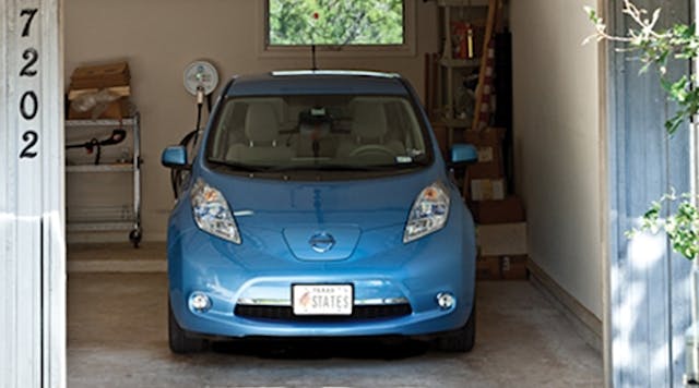 This Austin resident has a plug-in electric vehicle in the garage and rooftop solar panel. Courtesy of Kimberly Davis and Austin Energy.