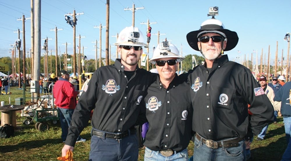 The journeyman team from Local 47 out of Riverside, California, wore GoPro cameras on their hard hats to record their performance at the rodeo.