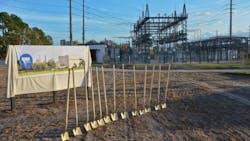 Groundbreaking shovels await The current substation sits in the background Groundbreaking shovels await The current substation sits in the background
