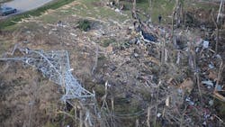The tornadoes throughout the service territory of Ameren Illinois also damaged transmission infrastructure including eight 345kV Hframe structures 31 138kV Hframe structures 18 138kV single poles three 138kV steel pole structures and three 138kV lattice steel towers The tornadoes throughout the service territory of Ameren Illinois also damaged transmission infrastructure including eight 345kV Hframe structures 31 138kV Hframe structures 18 138kV single poles three 138kV steel pole structures and three 138kV lattice steel towers