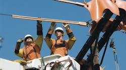 The line contractors belonging to the ET&D Partnership require their linemen to regularly inspect their personal protection equipment. The line contractors belonging to the ET&D Partnership require their linemen to regularly inspect their personal protection equipment.