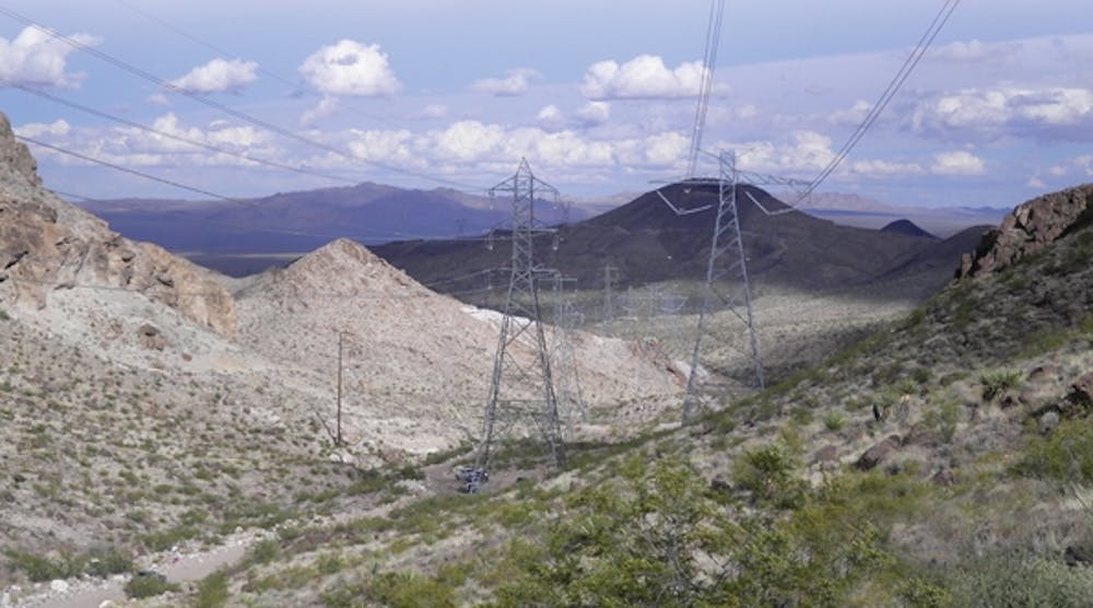 A 35-mile double-circuit 220-kV transmission line was installed as part of the Eldorado-Ivanpah Transmission Project to accommodate power from new solar developments. Construction in this sensitive desert landscape along the southeast California-Nevada border required meeting strict environmental mandates.