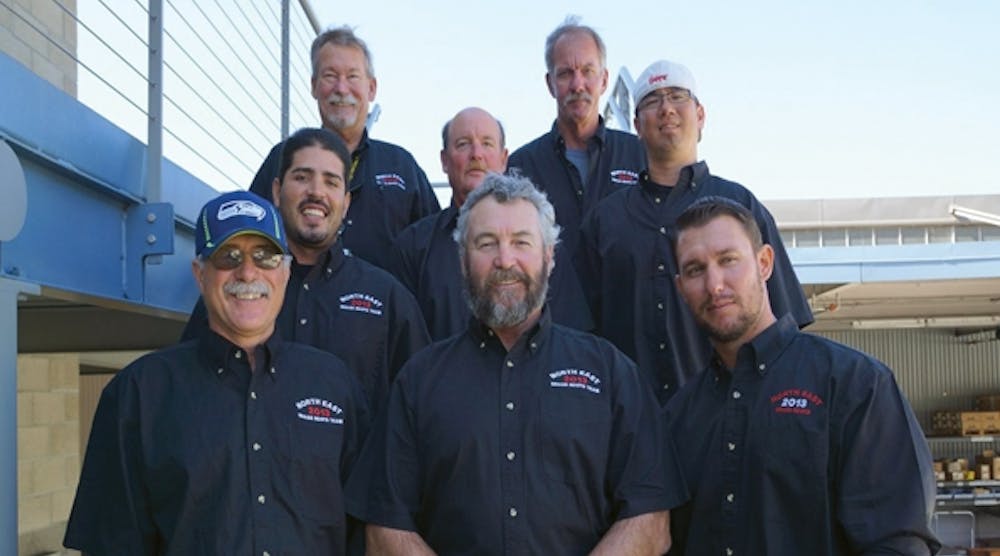 To solve problems frequently faced by linemen in the field, SDG&amp;E created a Grassroots Team. The team members include (clockwise from top left) Construction Supervisor Lohn Storms, Foreman Dean Buesch, Foreman Lee Lichlyter, Lineman Tom Harrison, Lineman Aaron Garner, Lineman Hugh MacIsaac, Lineman Don Berens and Apprentice Lineman Raul Garcia.