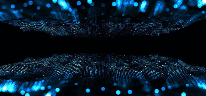Representational image showing waves of binary digits
