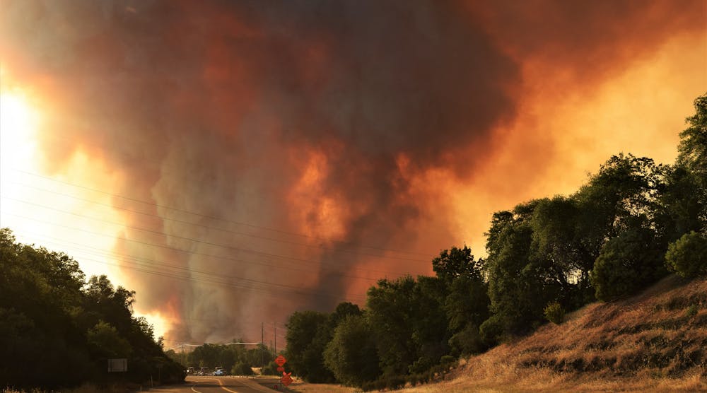 The Carr fire burned in Shasta and Trinity counties in California in 2018.