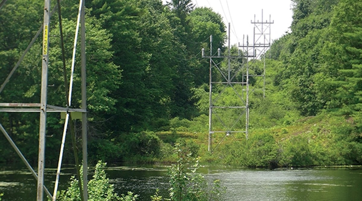 A typical segment of the right-of-way for the National Grid&rsquo;s A1/B2 69-kV line.