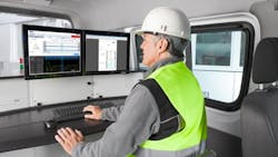 Inside the test van Inside the test van