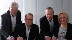 From left: Thor-Erik N&aelig;ss, CEO, Aidon Norge, Timo Chrons, CEO, Aidon, Sigurd Kvistad, Project Manager, Hafslund Nett, and Kristin Lian, Senior Vice President of Hafslund Nett.