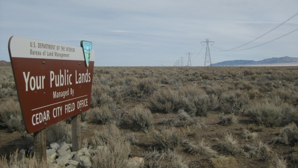 The TransWest Express Transmission Project will use lattice structures and will be located next to existing transmission lines such as this transmission line in Beaver County Utah as much as possible to minimize environmental impacts Twothirds of the approximately 730mile preferred alternative route lies on federal land principally managed by the Bureau of Land Management Photo Business Wire