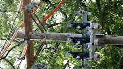 A newly installed electronic recloser device A newly installed electronic recloser device