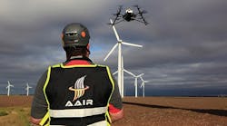 Wind farms provide an ideal environment for a maneuverable drone to perform inspections and take high-resolution photographs.