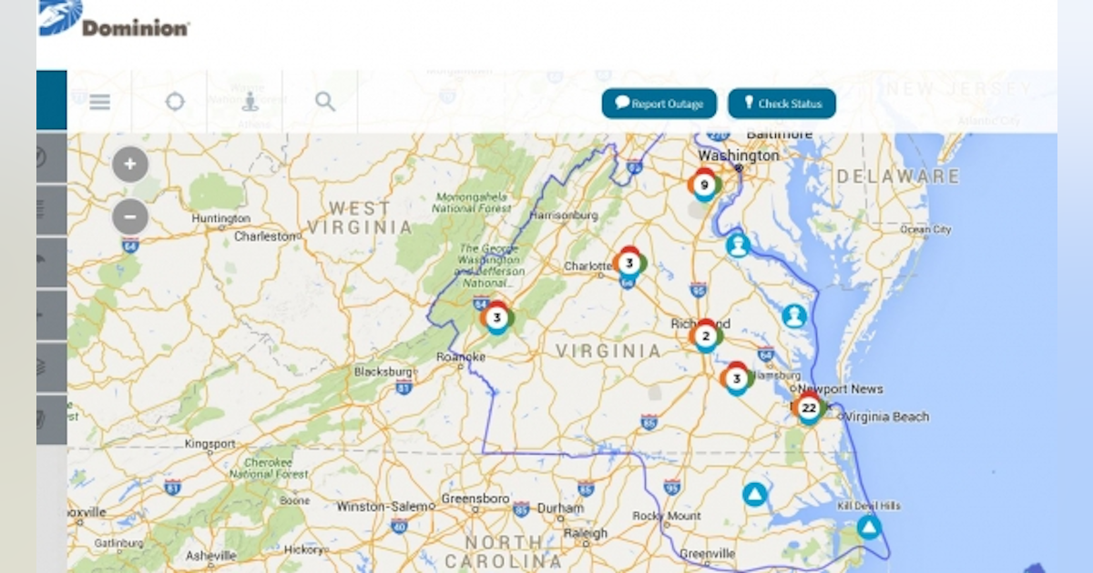 dominion s new online map makes it easier to track power outages restoration t d world