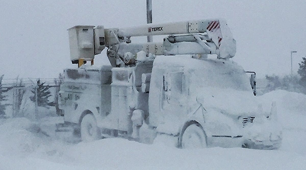 Among the challenges to snowstorm restoration are near-white-out conditions and impassable roads.