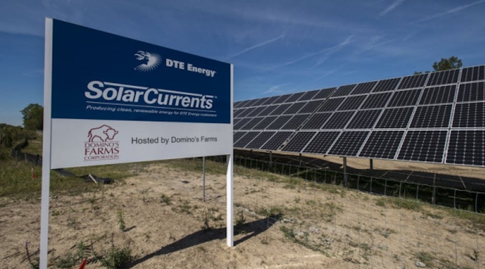 DTE Energy SolarCurrents solar array at Domino&apos;s Farms