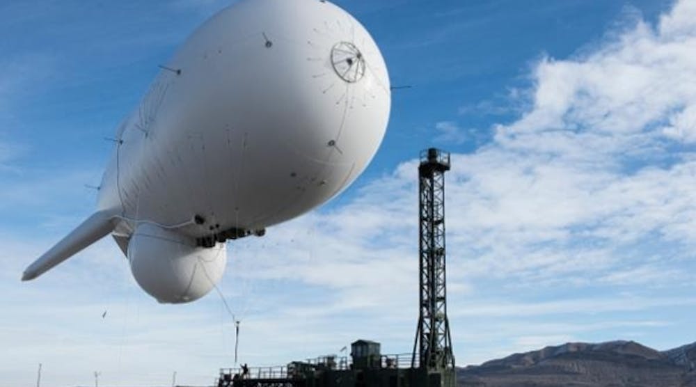 In this handout from the U.S. Air Force, a flight crew launches an U.S. Army Joint Land Attack Cruise Missile Defense Elevated Sensor System (JLENS) February 3, 2014 at the Utah Test and Training Range, Utah. According to reports October 28, 2015, an unmanned Army surveillance blimp broke loose from a ground tether at the Aberdeen Proving Ground, Maryland and is currently drifting over Pennsylvania.