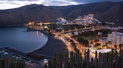 La Gomera is one of the smallest of the Canary Islands with an electrical grid that is stability-challenged because of its wind and solar generation. A 500-kW flywheel-based grid-stability system was installed to improve that grid. Courtesy of ABB.