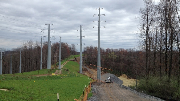 New steel structures on the right are being set in place along a new 18mile transmission line linking substations near Clarksburg and Sherwood West Virginia The 80 million project will support the arearsquos natural gas industry and enhance service reliability for about 13000 customers in Doddridge and Harrison Counties