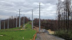 New steel structures (on the right) are being set in place along a new 18-mile transmission line linking substations near Clarksburg and Sherwood, West Virginia. The $80 million project will support the area&rsquo;s natural gas industry and enhance service reliability for about 13,000 customers in Doddridge and Harrison Counties.