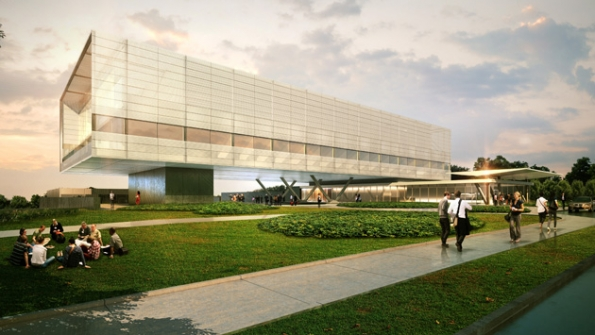 An artists rendering of the future Innovation Partnership Building to be located at the UConn Technology Park The building will offer large flexible laboratories and highlyspecialized equipment not readily available to industry Image courtesy of Skidmore Owings Merrill