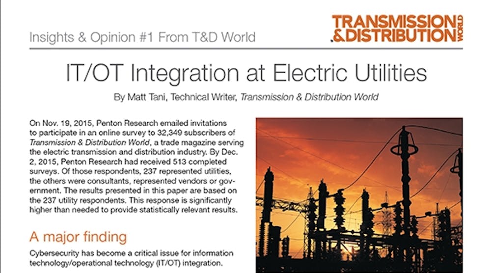 IT/OT Integration at Electrical Utilities | T&D World