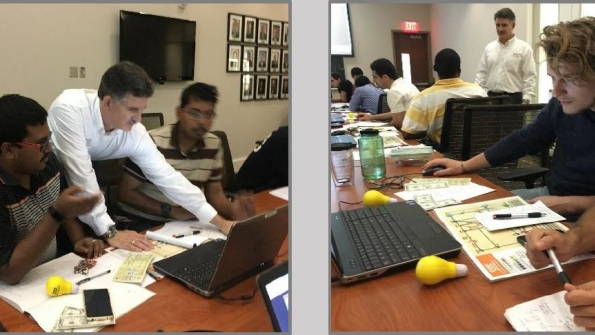 Andy Burch Manager of Training Services for SOS simulates emergency grid scenarios to students at EPICrsquos Duke Energy Smart Grid Laboratory