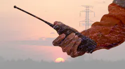 Lineman with twoway radio