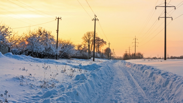 distribution lines in snow