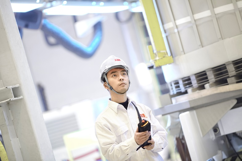 engineer testing transformer