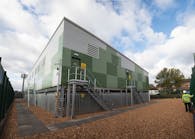 This building houses the electrical energy storage at the existing 33/11-kV substation.