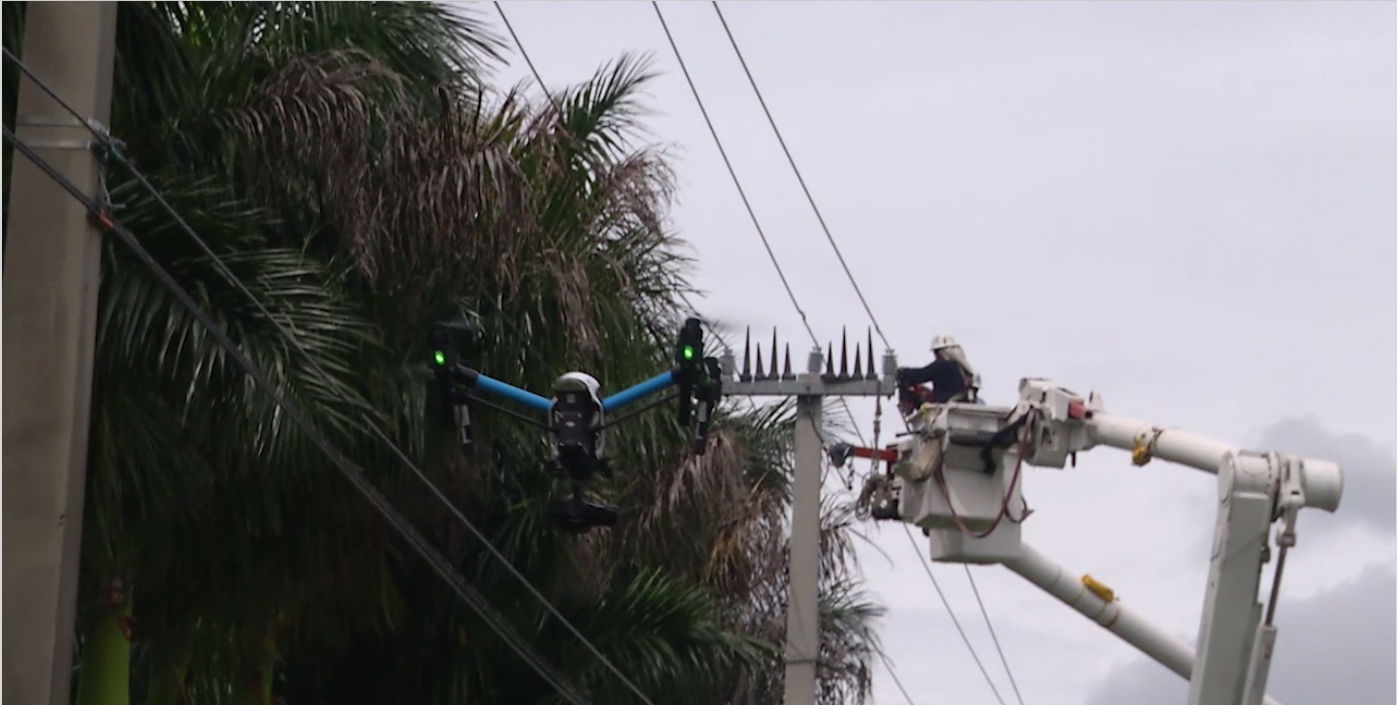 drone with lineman