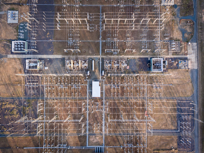 substation aerial view
