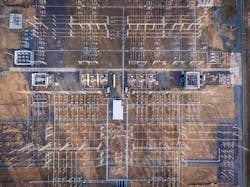 substation aerial view substation aerial view