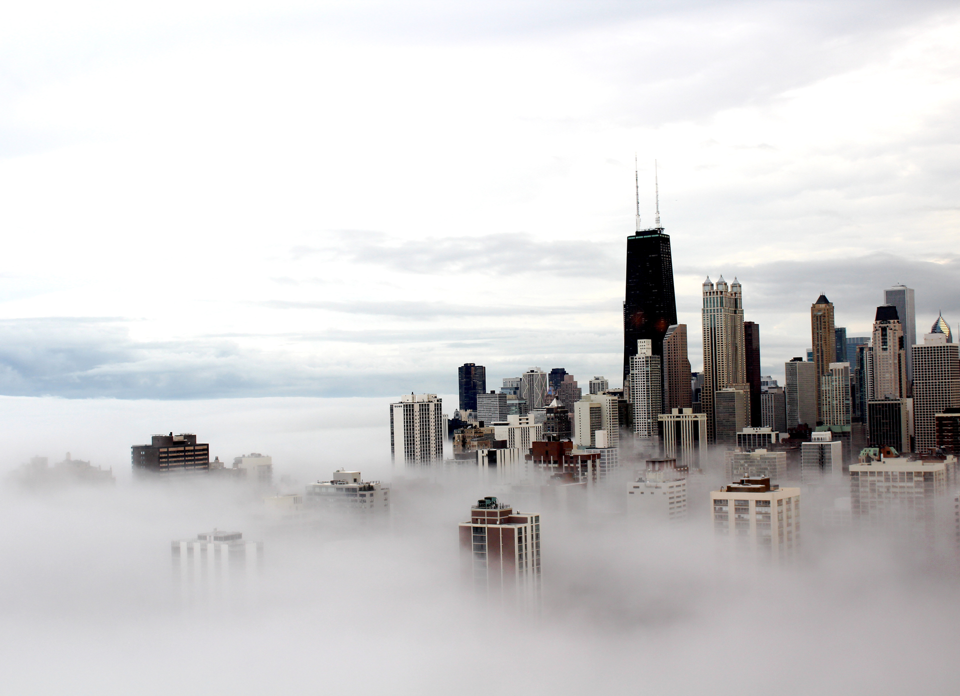 Chicago in clouds