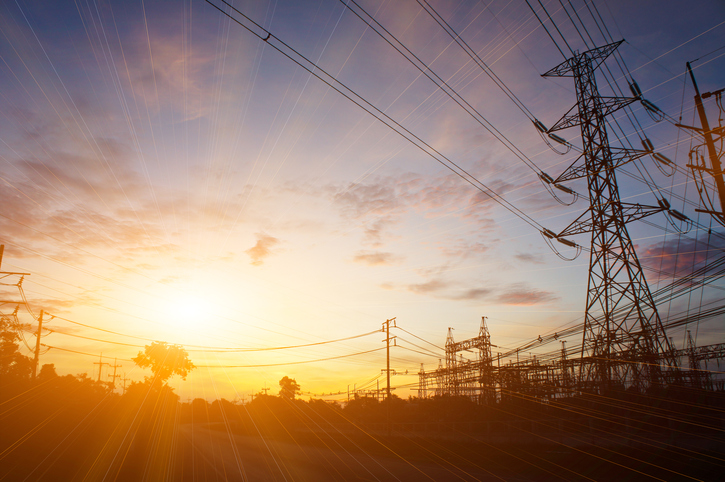 transmission tower and lines