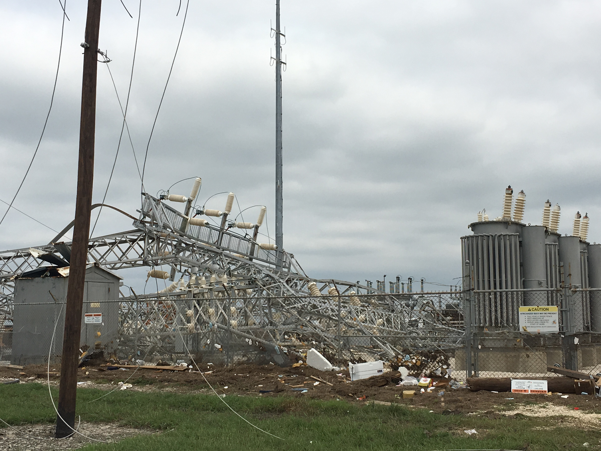 damaged substation from Harvey