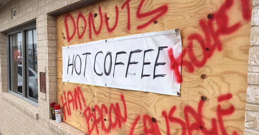 food sign after hurricane