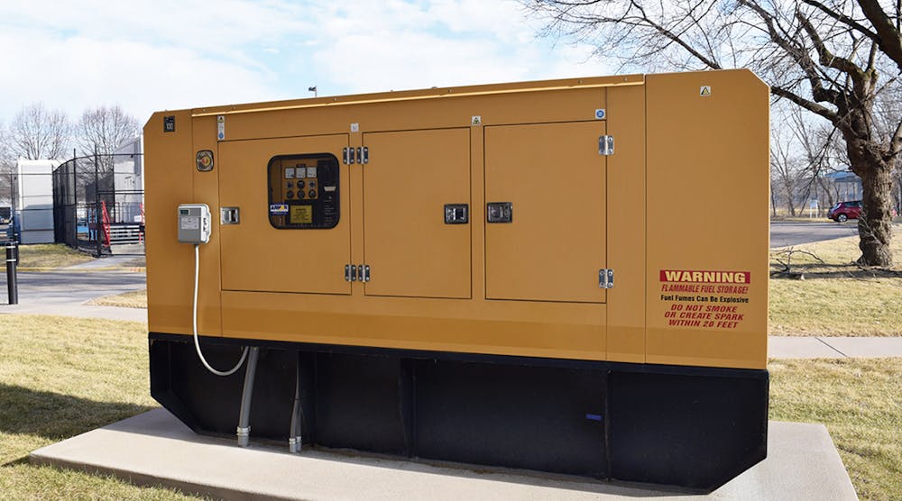 The GridPort installed on this generator at OATI headquarters securely monitors, controls and communicates annunciator alarms for utility-supplied power.