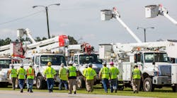 FPL processing Mutual Assistance Crews at the Lake City Processing Site in Lake City, Fla. on September 8, 2017.