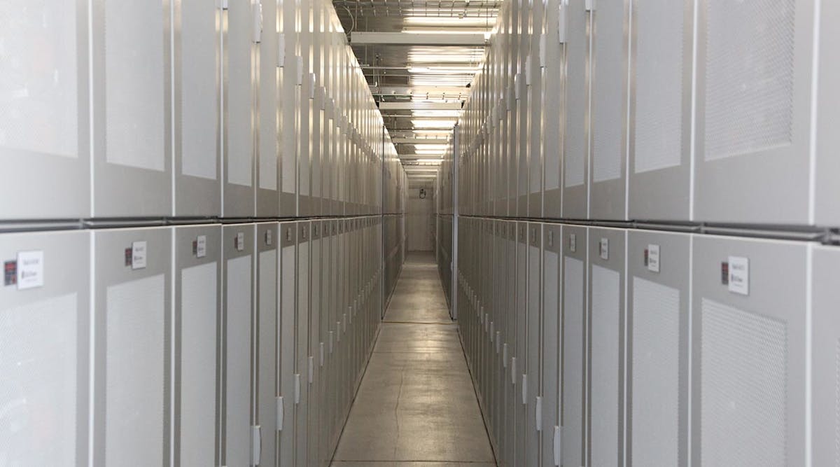 The Tehachapi Energy Storage Project features 604,832 lithium-ion battery cells, housed in 10,872 modules of 56 cells each, stacked in 604 racks arranged in rows.
