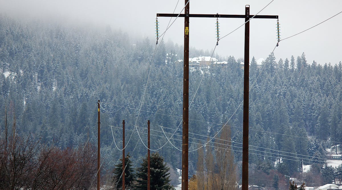 A transmission line connecting Ninth &amp; Central and Sunset stations crosses a mix of residential and public land.