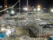 Workers pour the basement for the Unit 3 reactor under construction at the V.C. Summer site near Columbia, S.C. (Nov. 4, 2013)