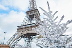 winter at eiffel tower winter at eiffel tower